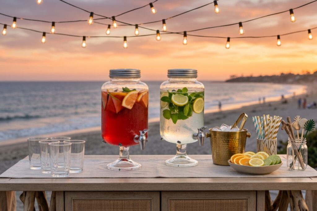 Elegant outdoor drink station