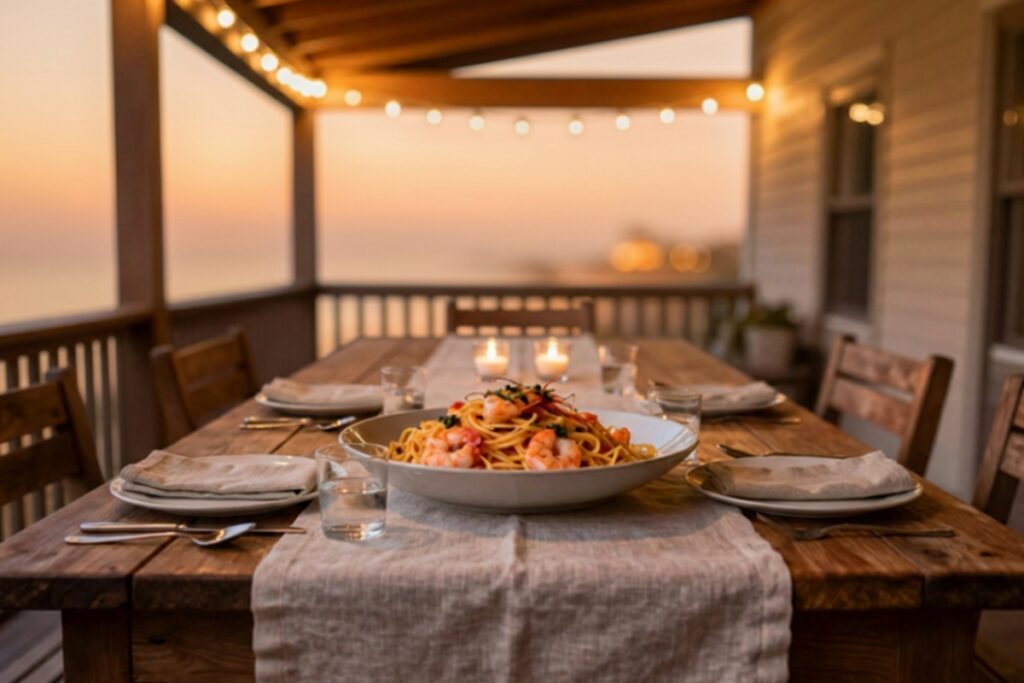 back porch table setting